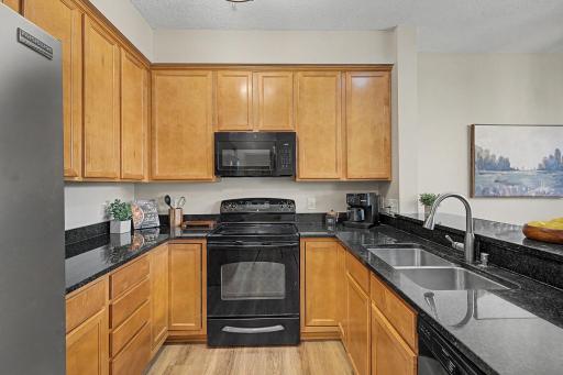 Open concept and granite countertops elevate for dining experience