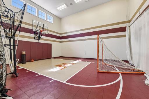 Row The Boat! MN Gopher's decor for in door sport court. Play hockey, Lacrosse practice or obviously for your hoopsters to shoot year-round for the basketball team!