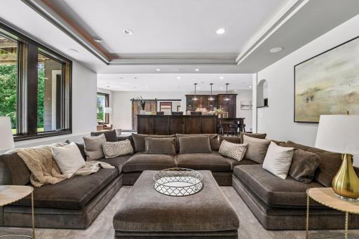 Lower-level family room / theater area to accommodate large groups for all kinds of year-round activities.