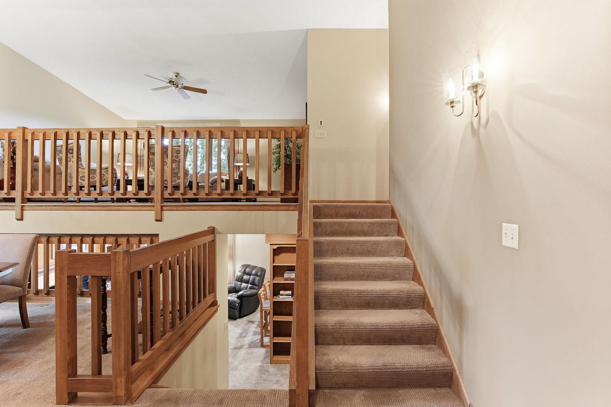 A few steps up to your living area