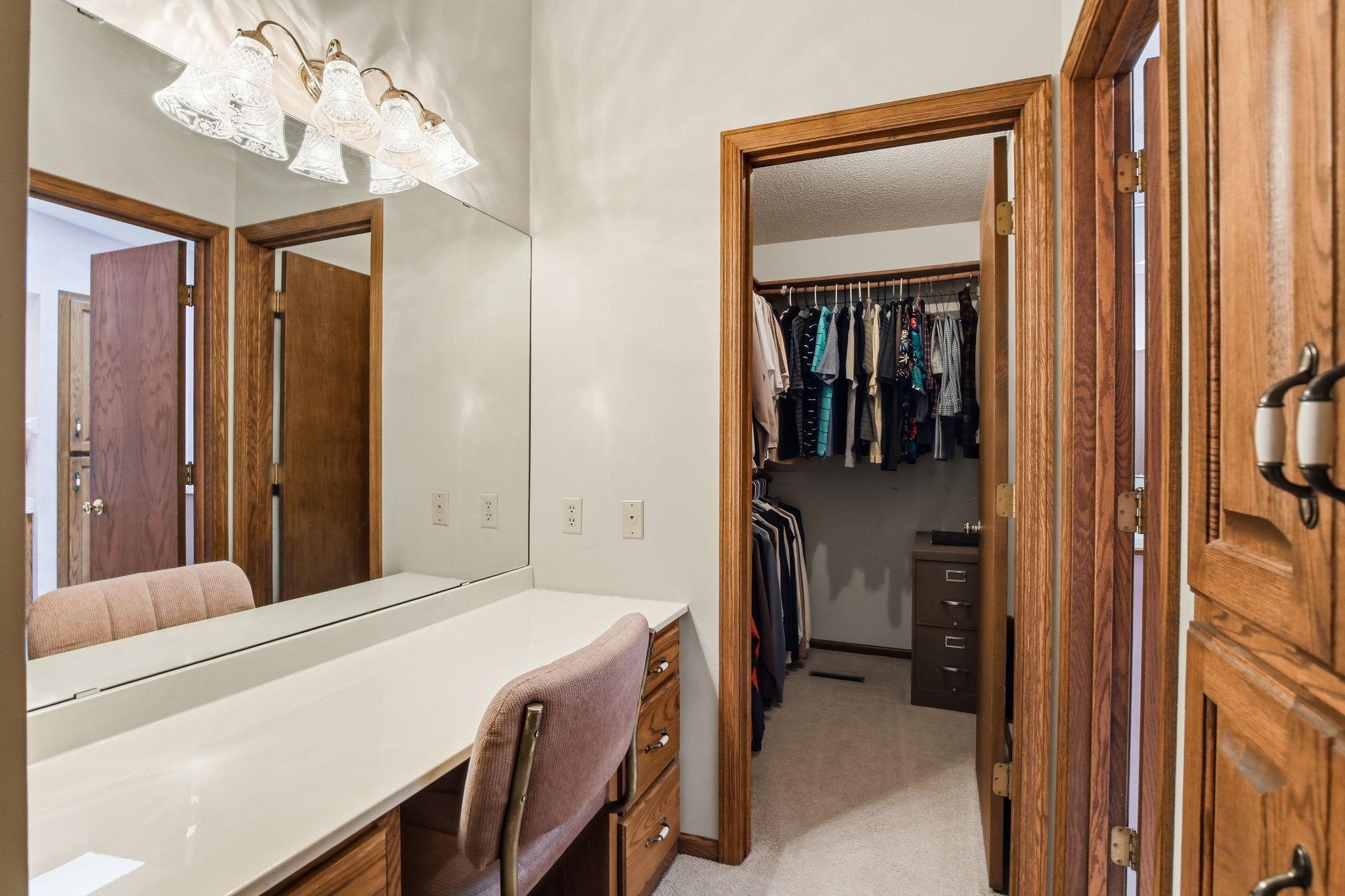 Second walk-in private vanity space in Primary