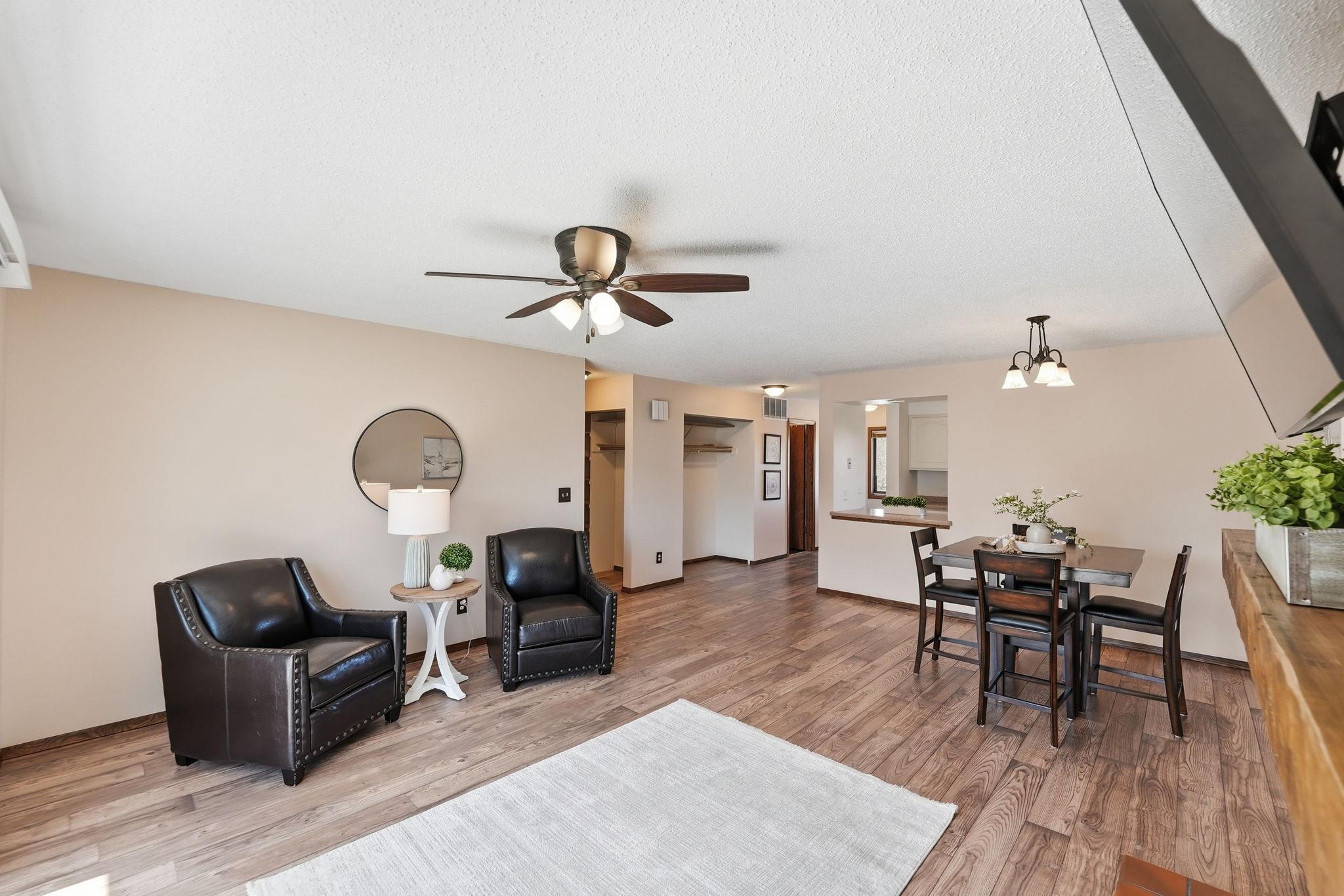 Space allows for multiple furniture arrangements.