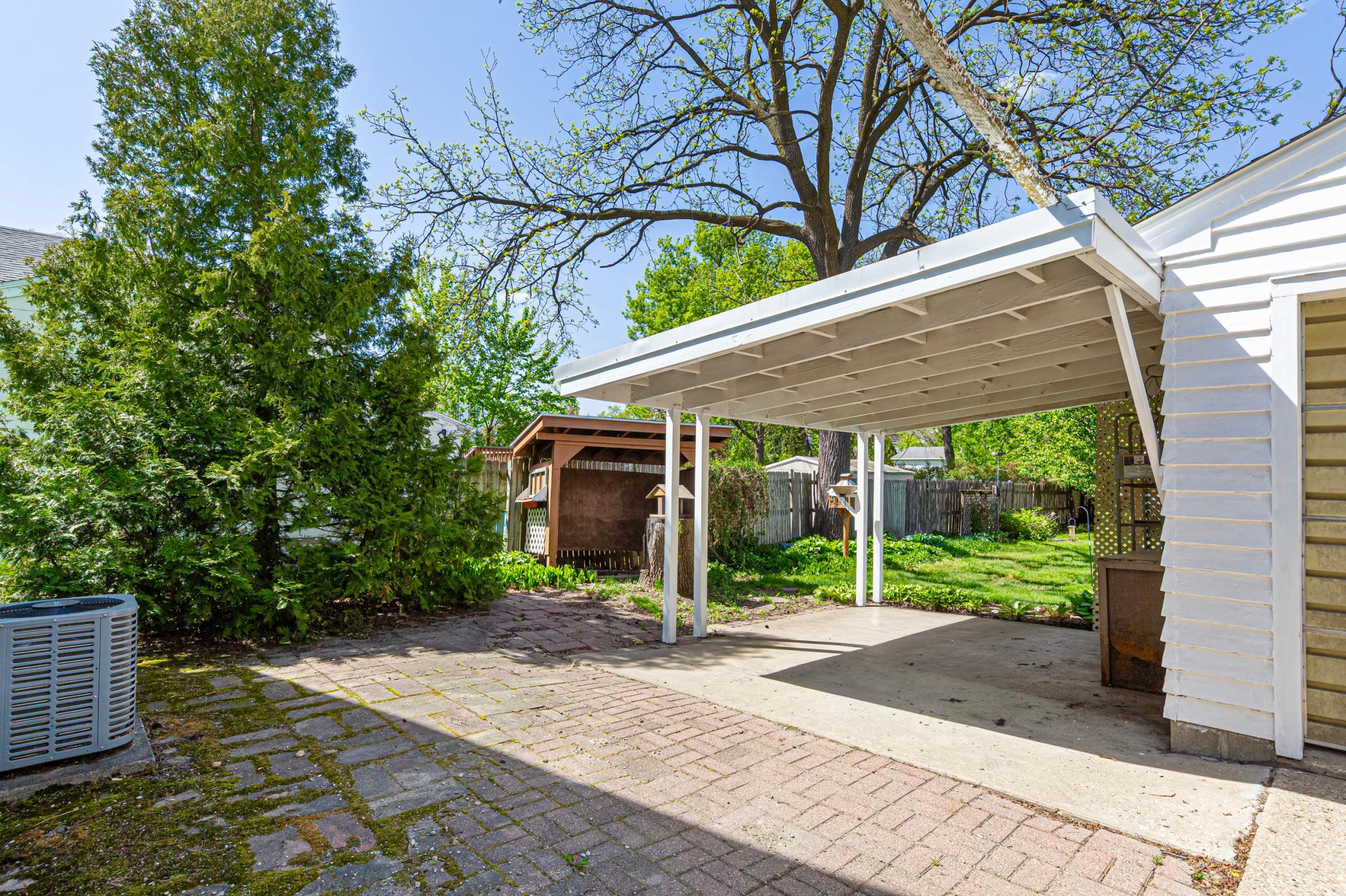 Covered patio area