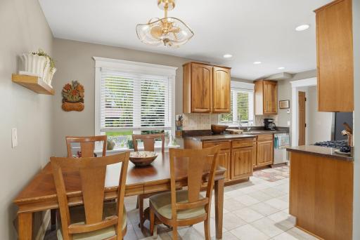 Comfortable dining space just off the kitchen.