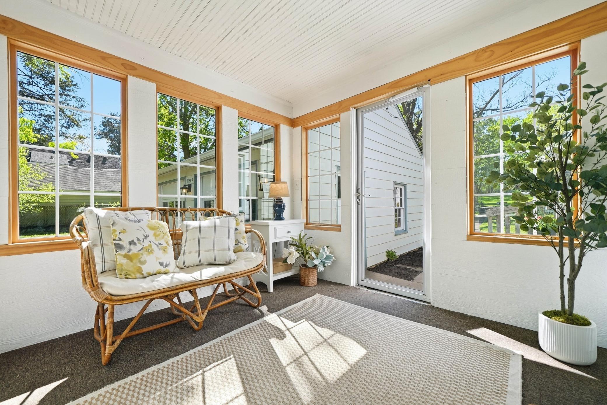 Updated 3 season porch allows for those gorgeous sunny days