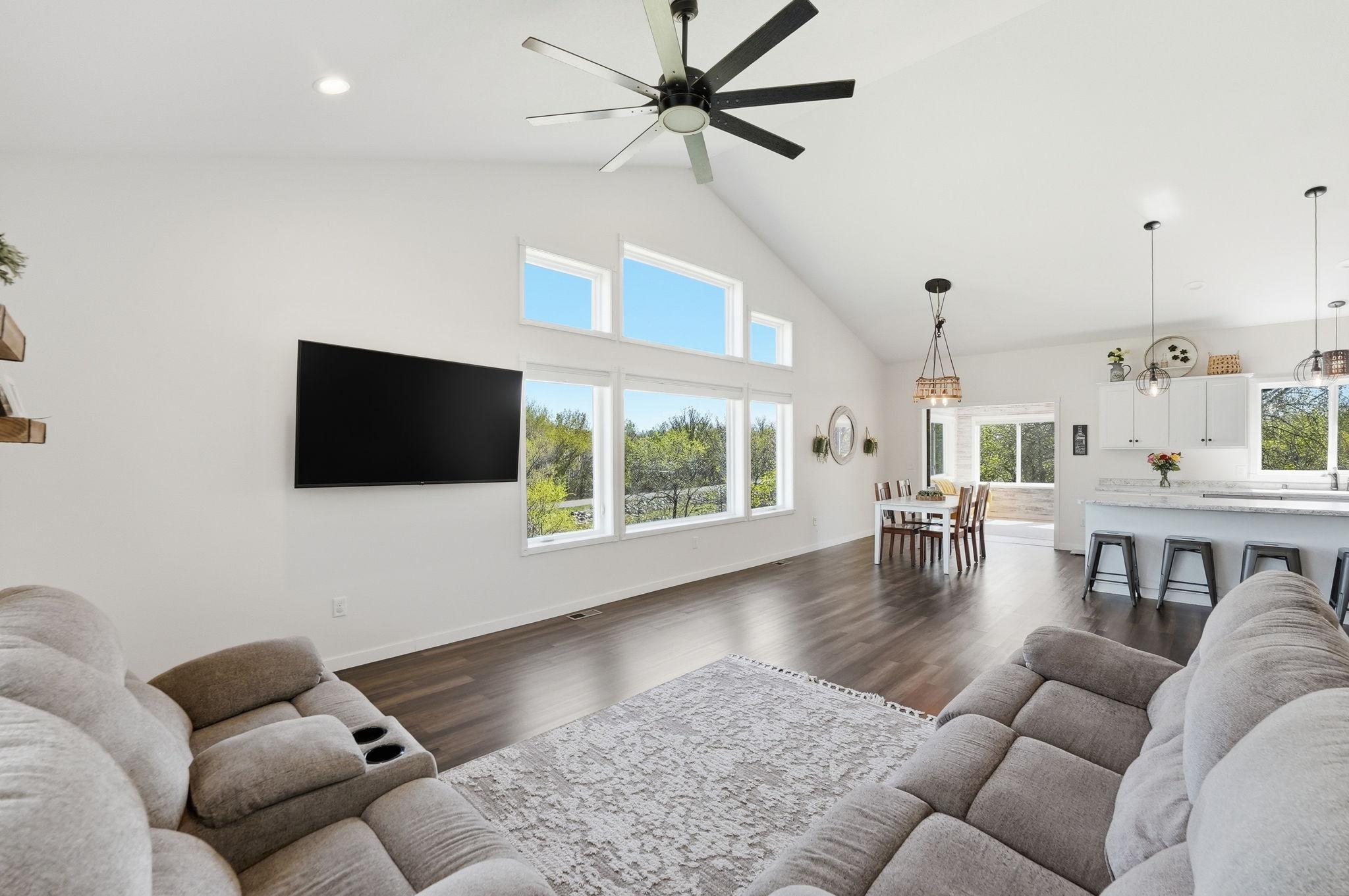 Stunning vaulted ceilings create a grand and inviting living space.