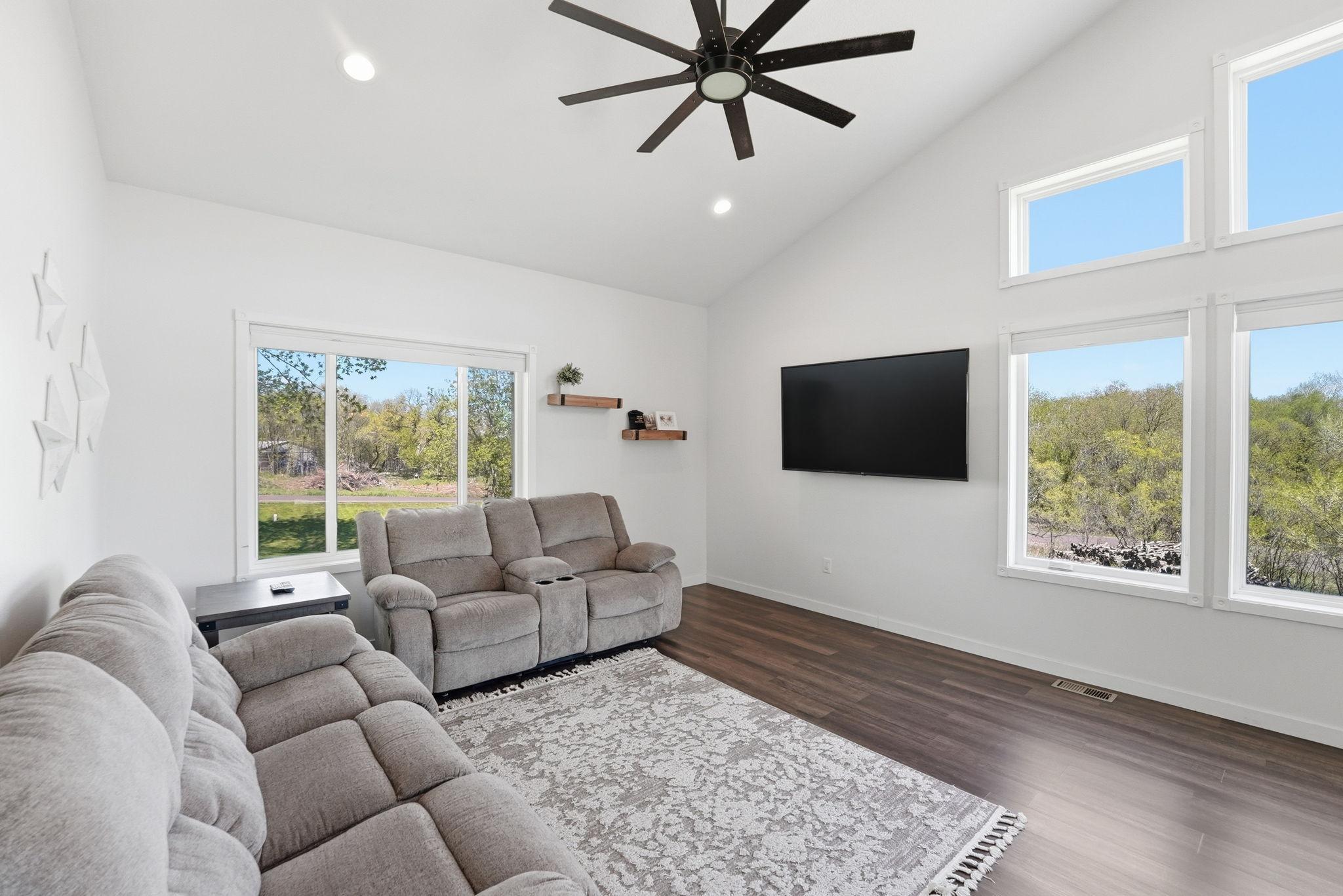 Expansive windows throughout the home allows natural light to flood this space.