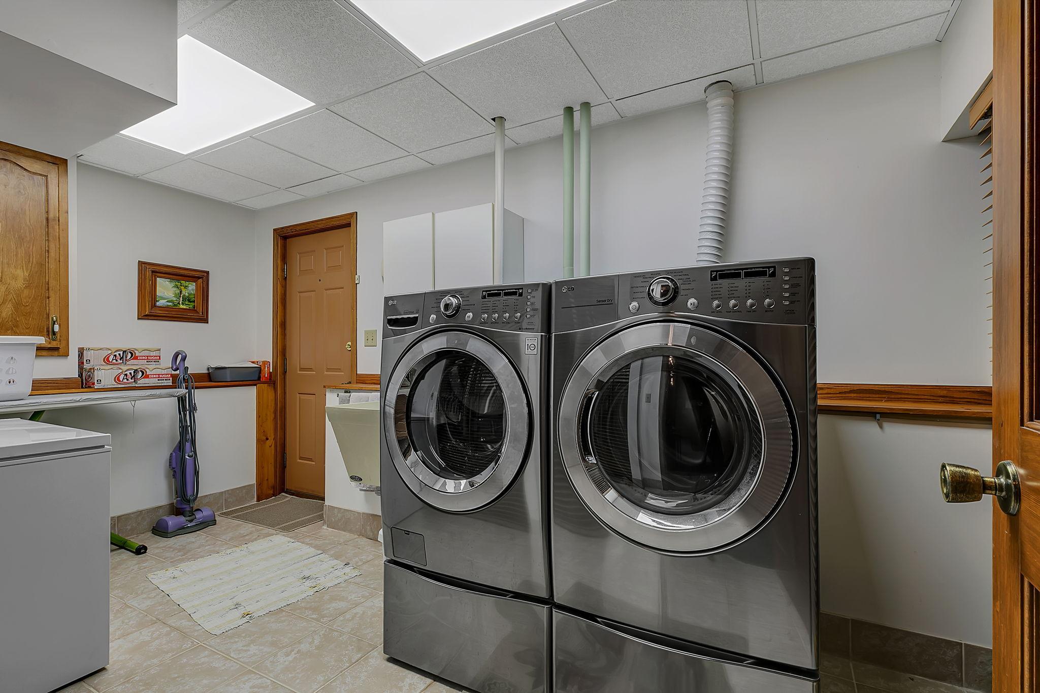 Lower level laundry room.