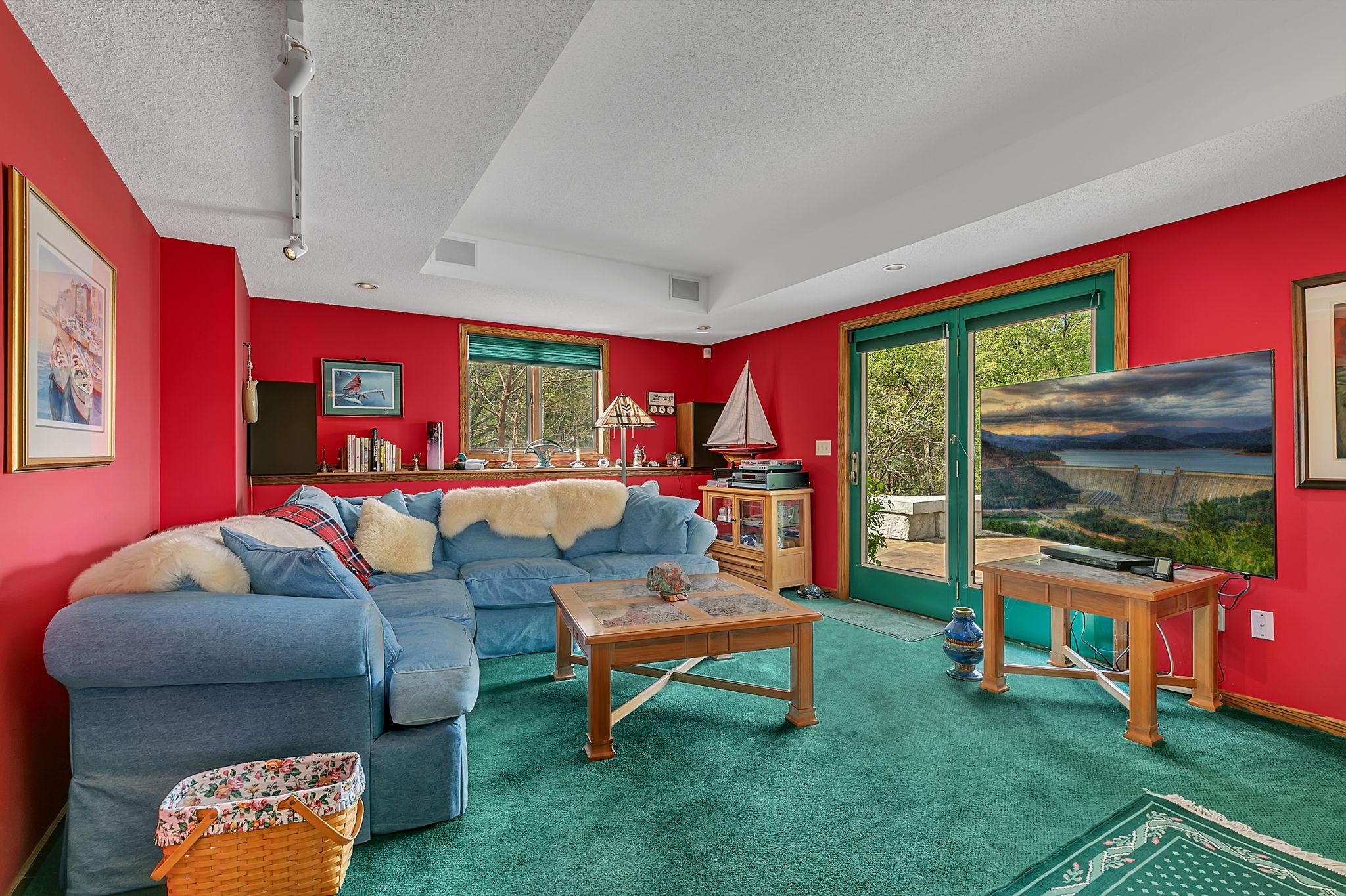 Lower level living room walks out to the back patio.