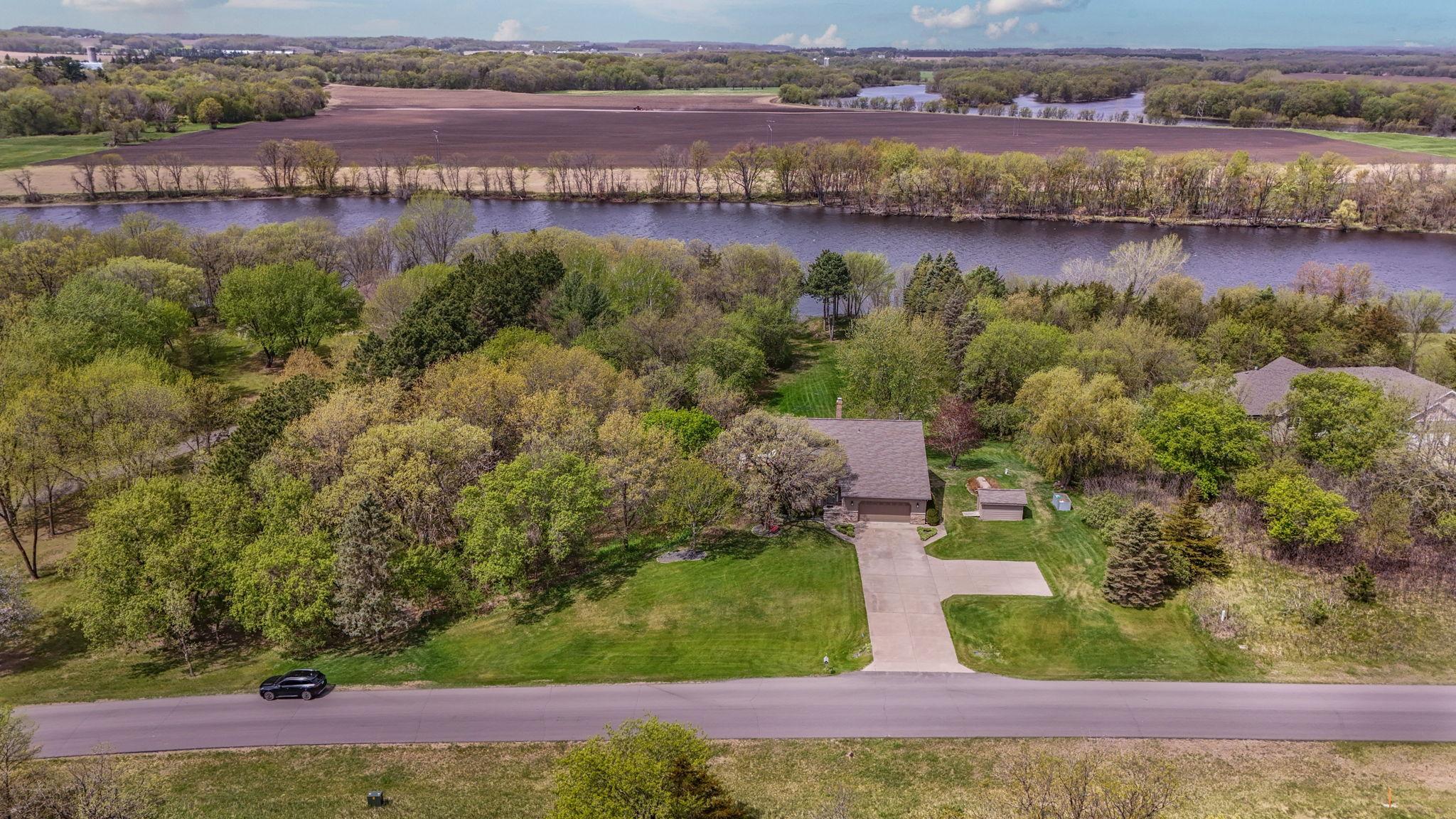 Aerial views showcase the property’s beautiful connection to the water.