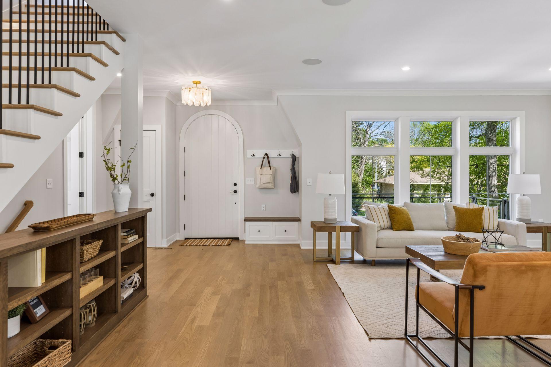 Real 3/4" White Oak Floors + Custom Front door