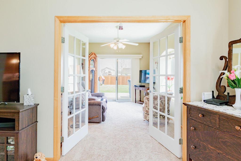 french doors to sunroom