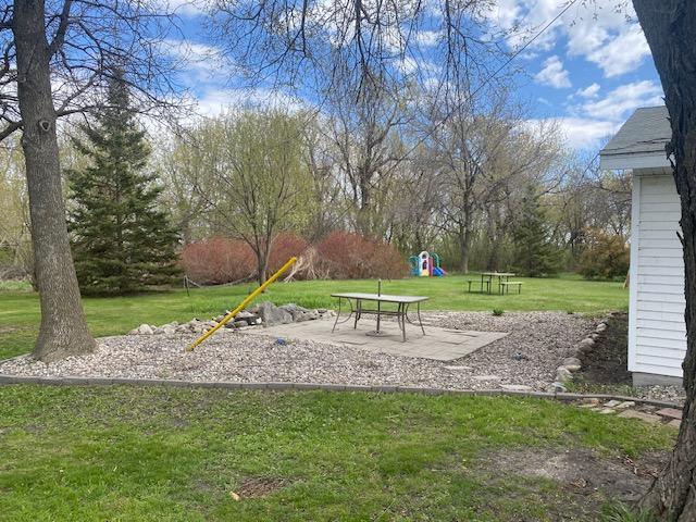 patio behind garage