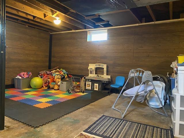 Basement playroom area
