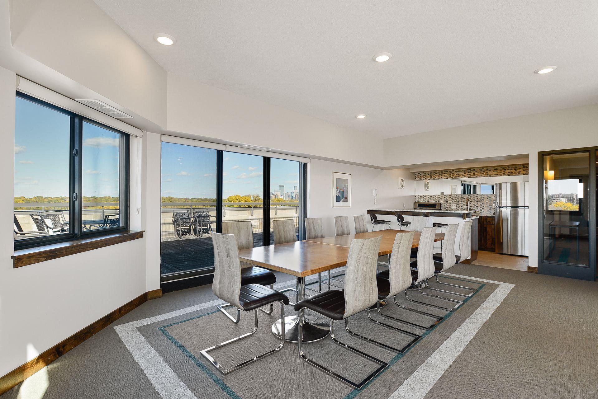 Rooftop community room and deck