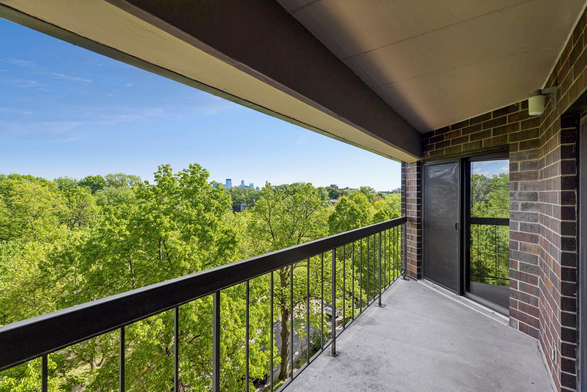 Private balcony view of the skyline