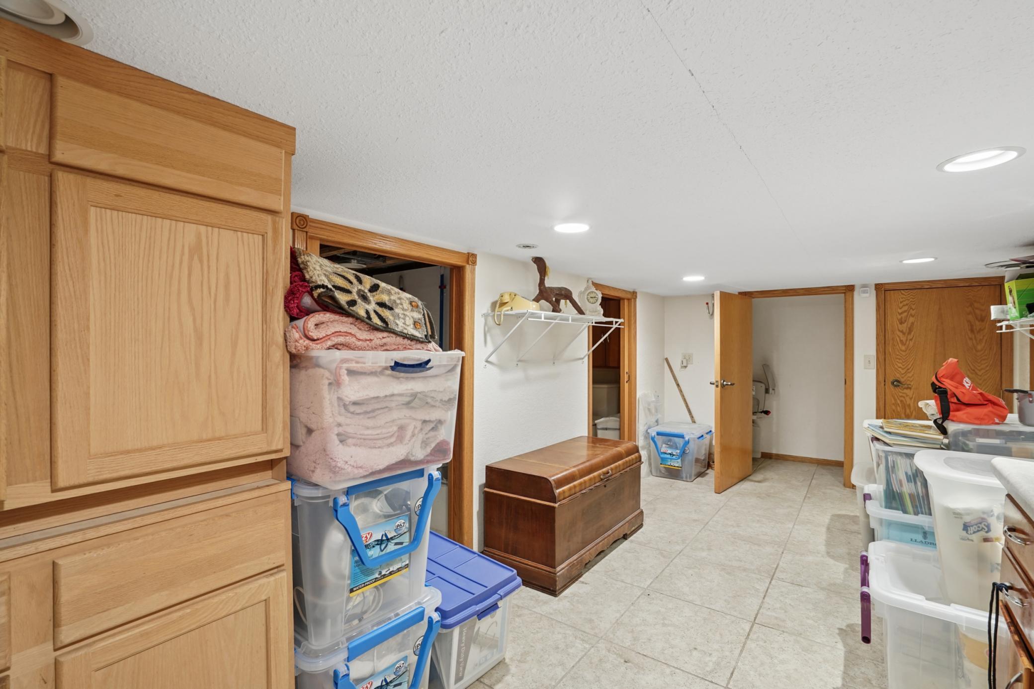 The large lower level flex room, can be used for a variety of things.