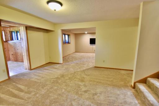 This large space just at the bottom of the stairs can be used in so many ways! Play area, exercise area, game room - you decide!