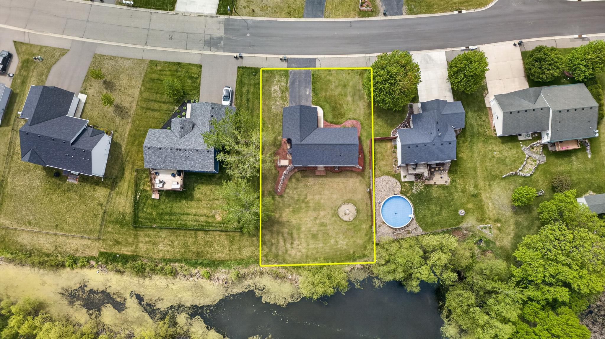 Property lines with pond