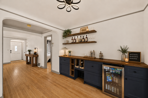 Custom beverage station creates the perfect space for entertaining family and friends. *Virtually Staged*