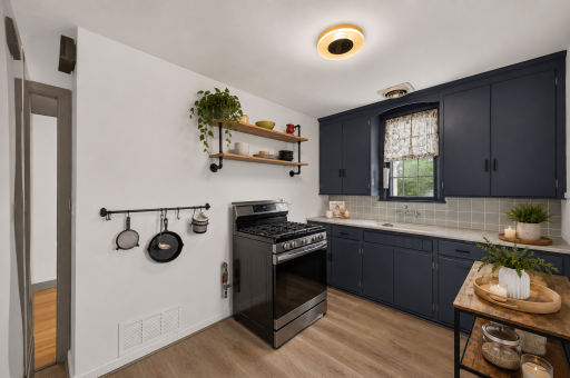 Functional layout with charming original details.
