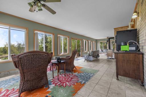 Watch wildlife from the incredible three-season porch.