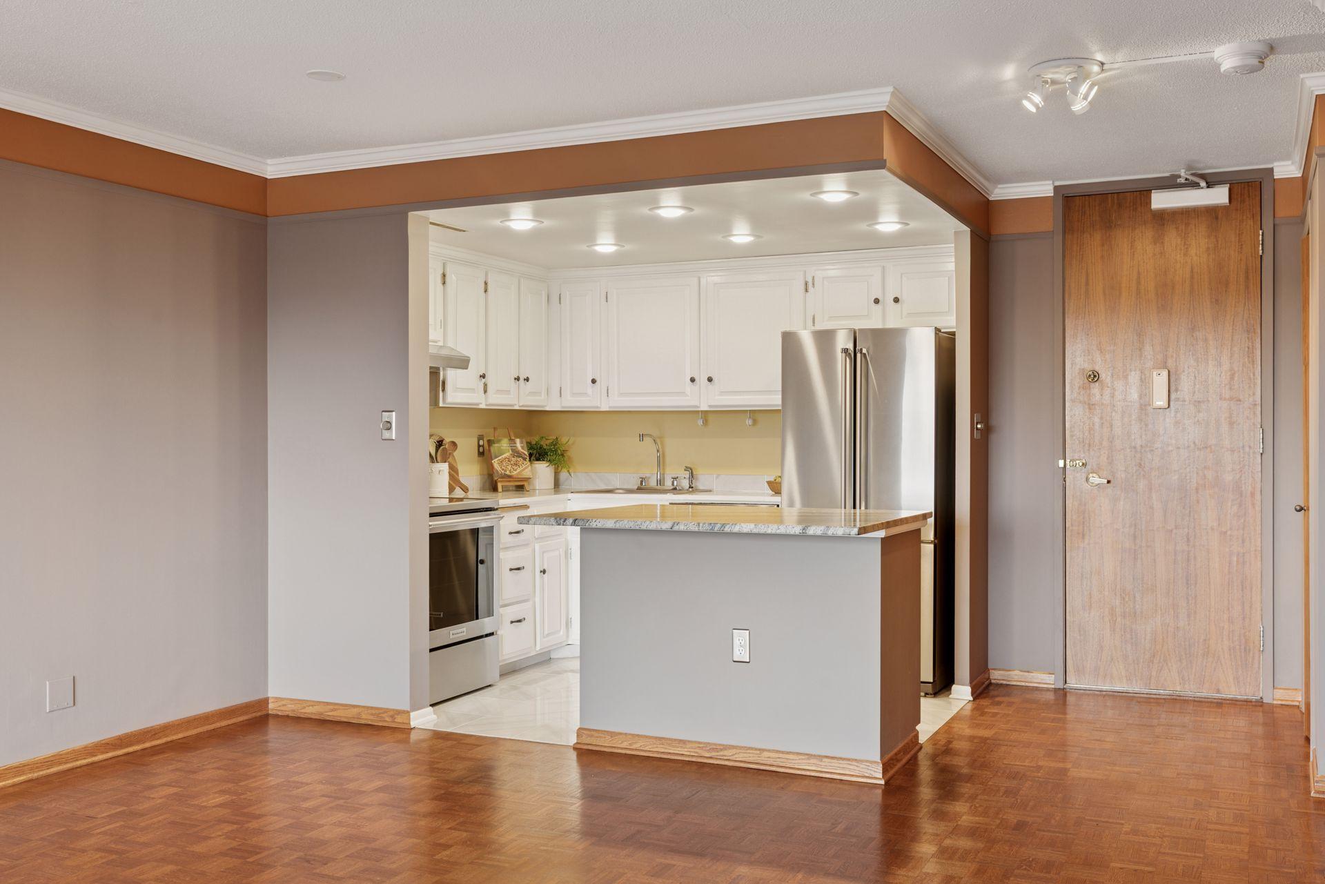 Open kitchen with island