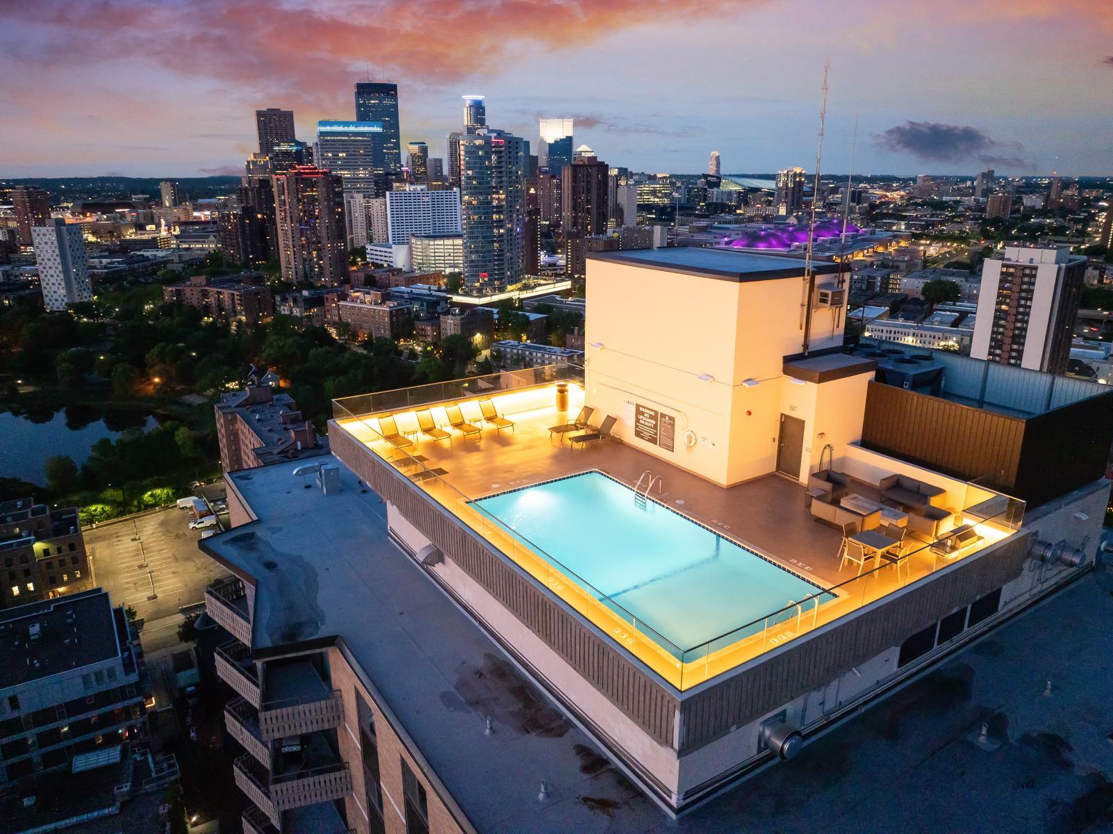 400 Rooftop pool drone twilight .jpg