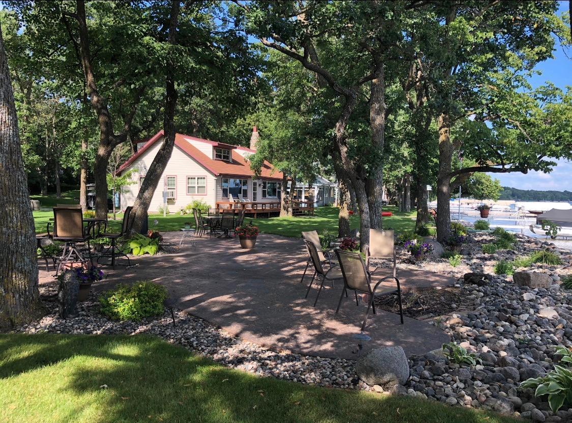 Large stamped concrete patio