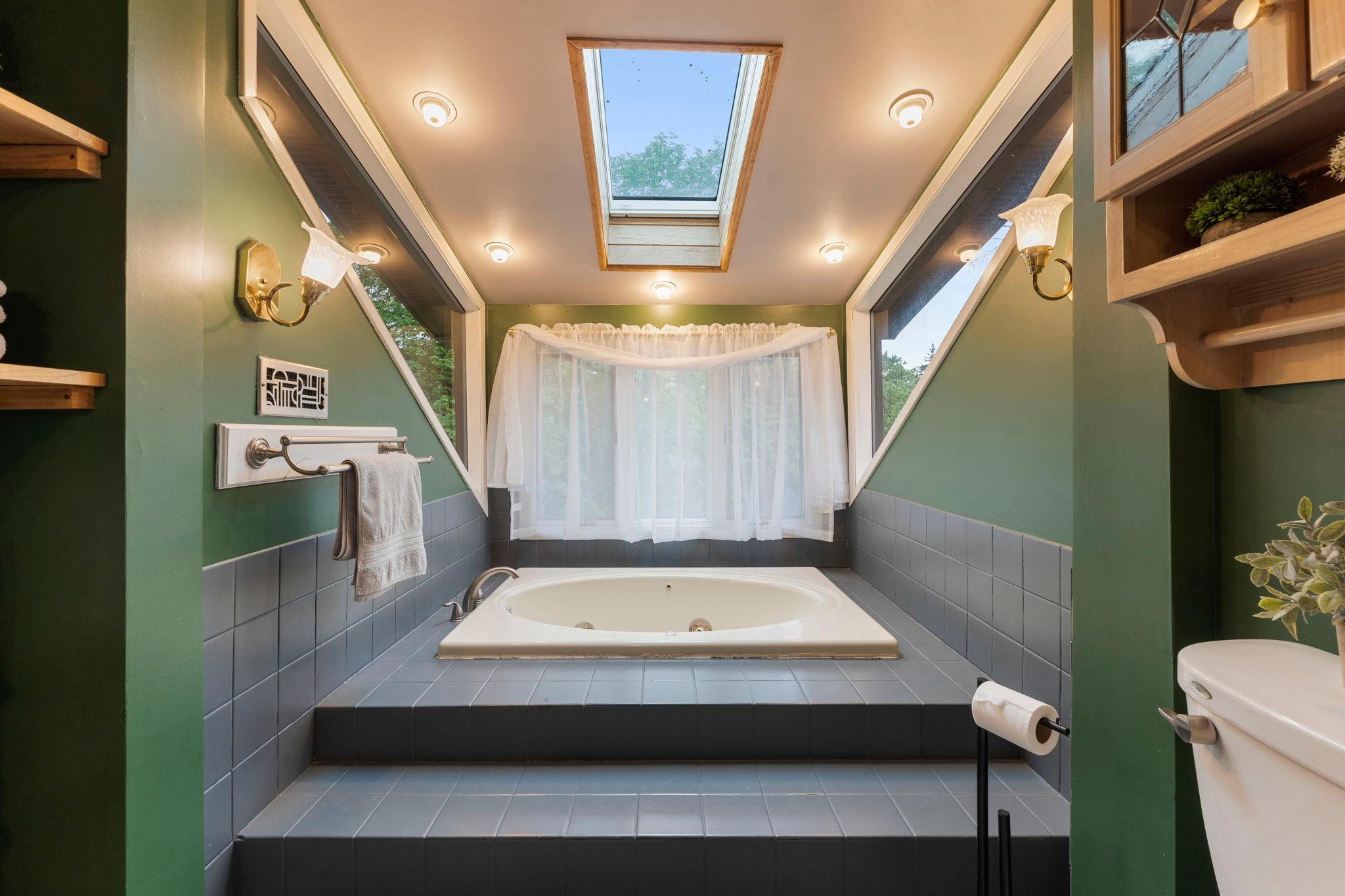 Soaking tub surrounded by nature
