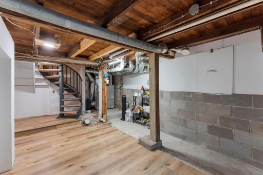 Additional storage in lower level with plumbing rough in
