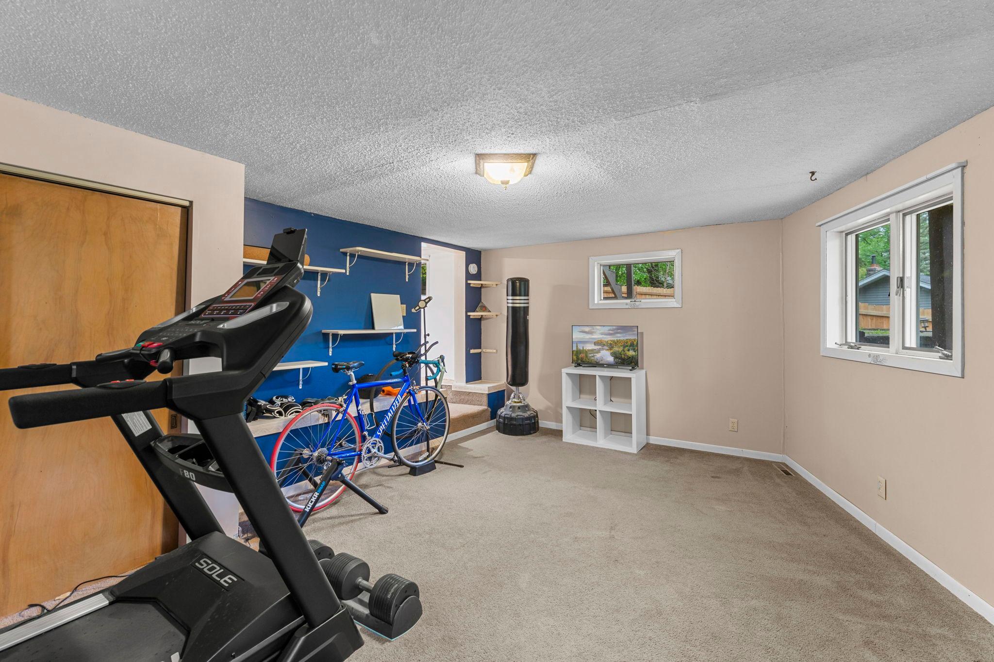 Exersice room in lower level