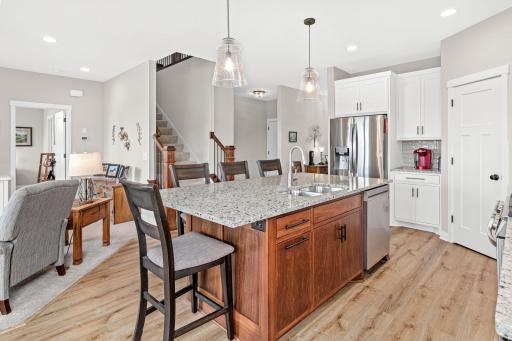 Kitchen features a large pantry.