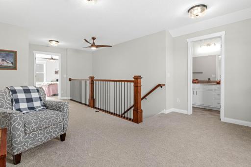 Upper level offers living space, as well as third bedroom and a 3/4 bath