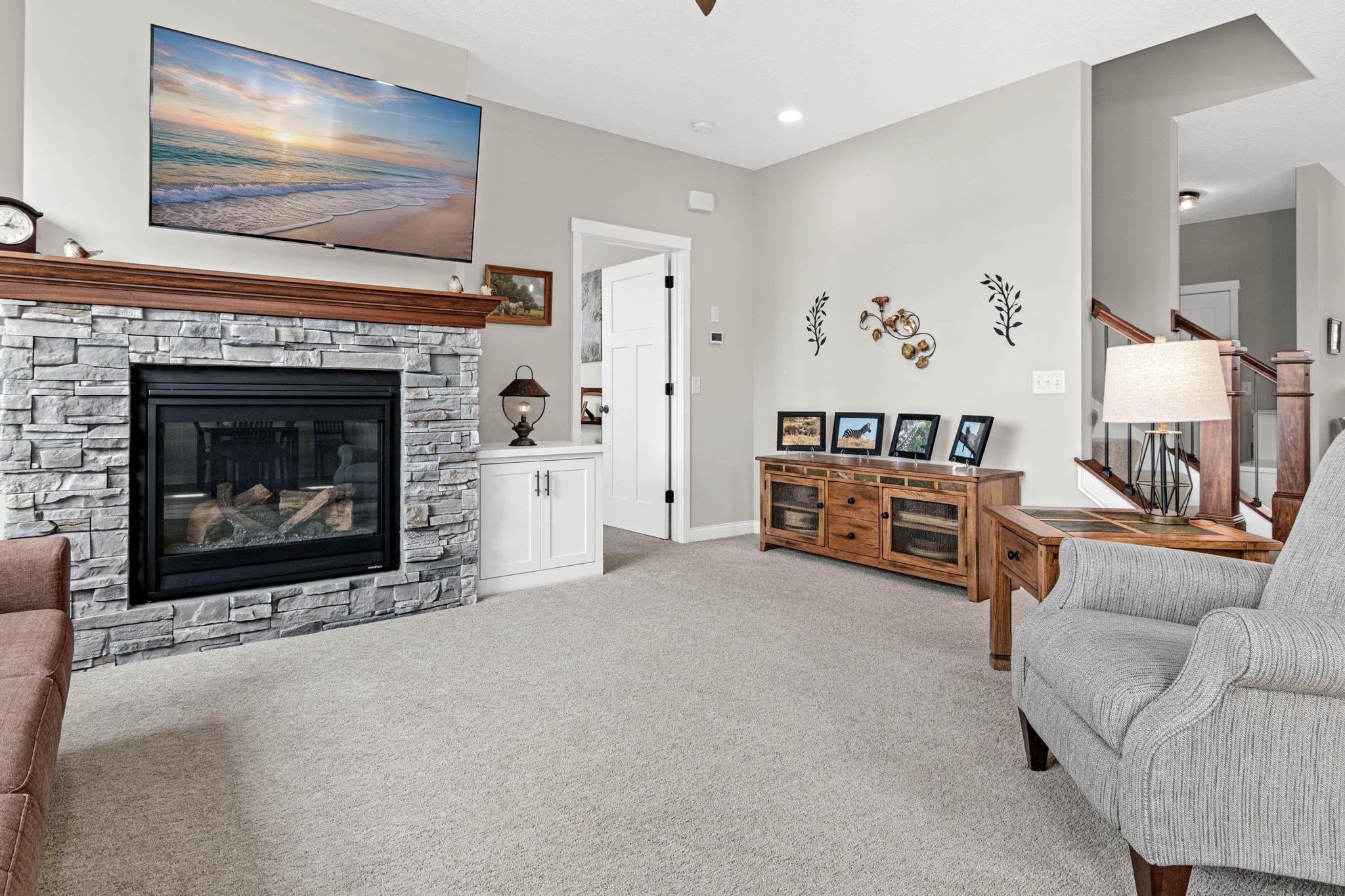 Primary bedroom is easily accessible from the living room.