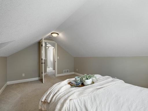 The upstairs is truly your own private suite with an updated walk-in closet and full bath.