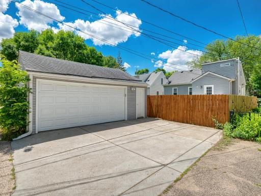 No need to brush snow off your car with this oversized 2 car garage.