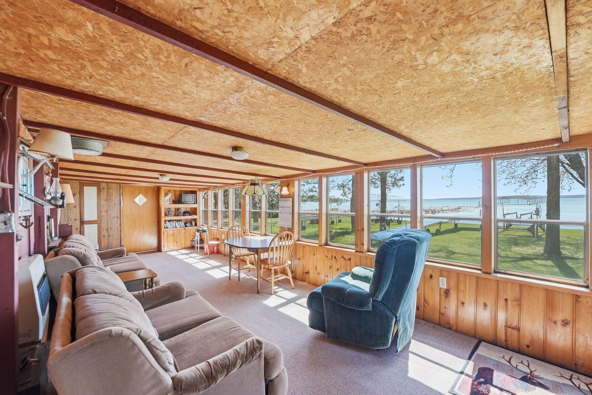 15439 Dittberners Creek Road NW Miltona MN Spacious porch area overlooking the lake.