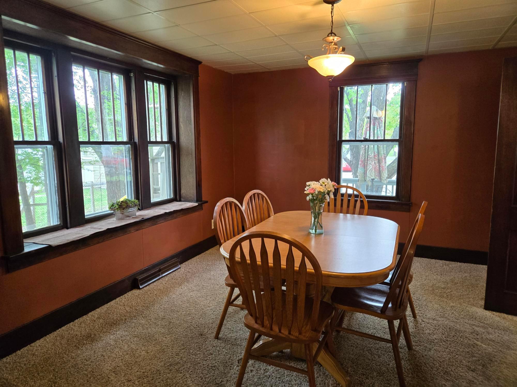 Dining room with plenty of natural light