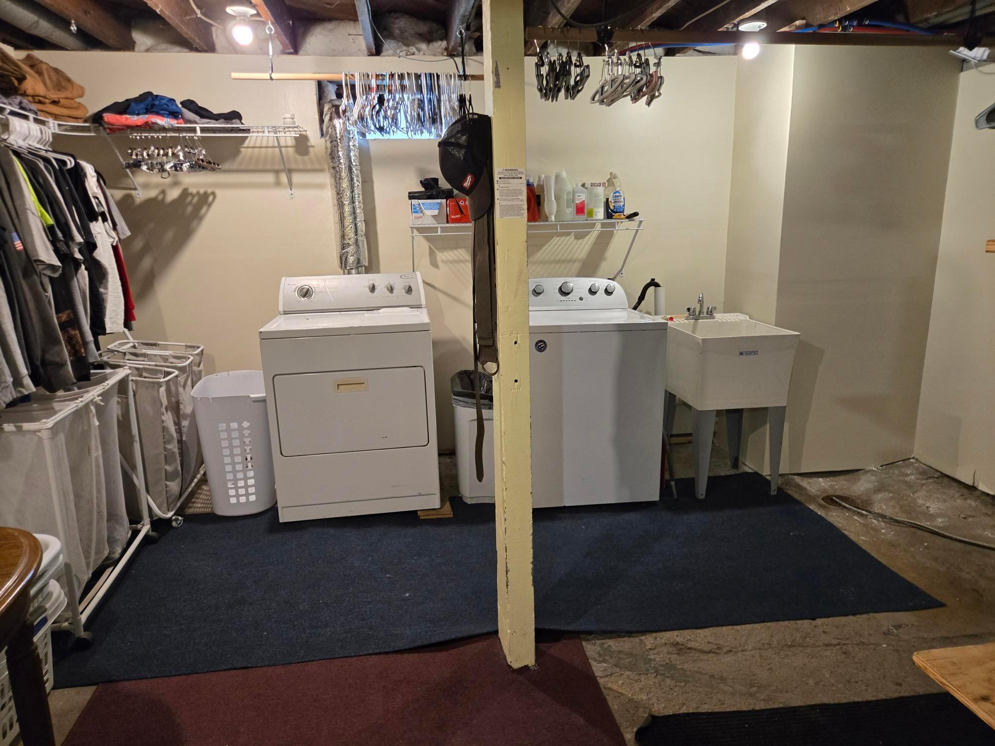 Lower level laundry, yes the washer & dryer will stay!