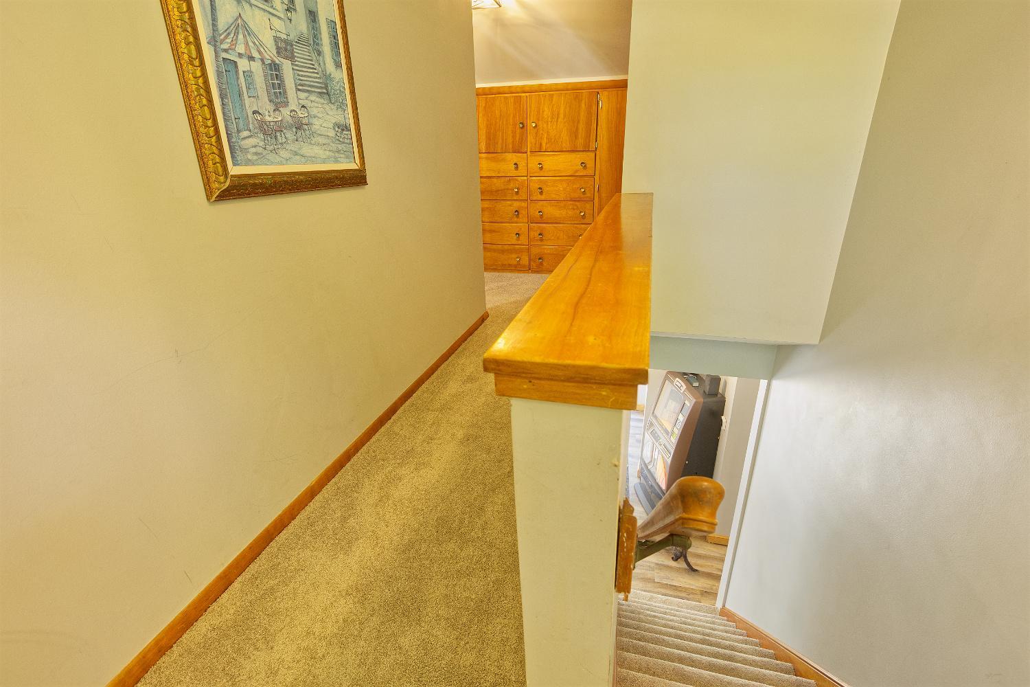 Upper level stairs and hallway