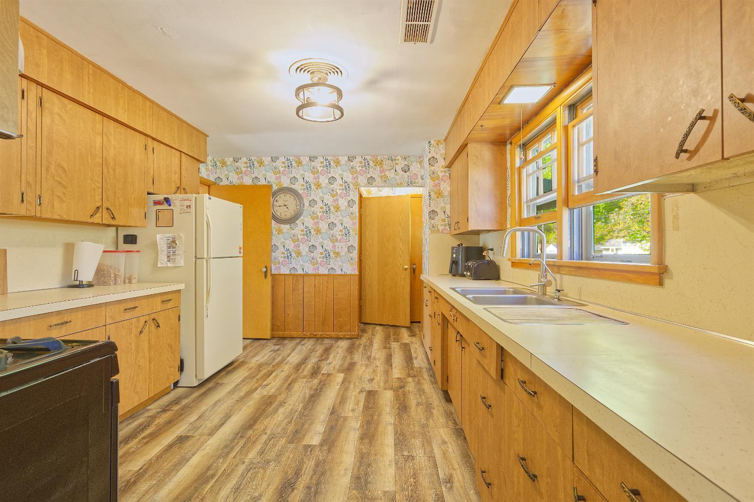 Large galley kitchen with tons of countertop space