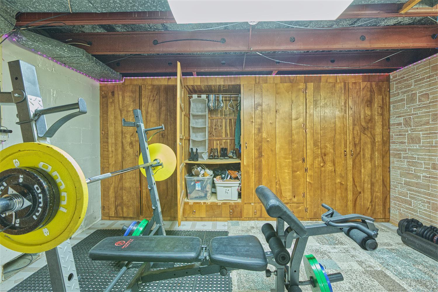 Built in storage in rec room