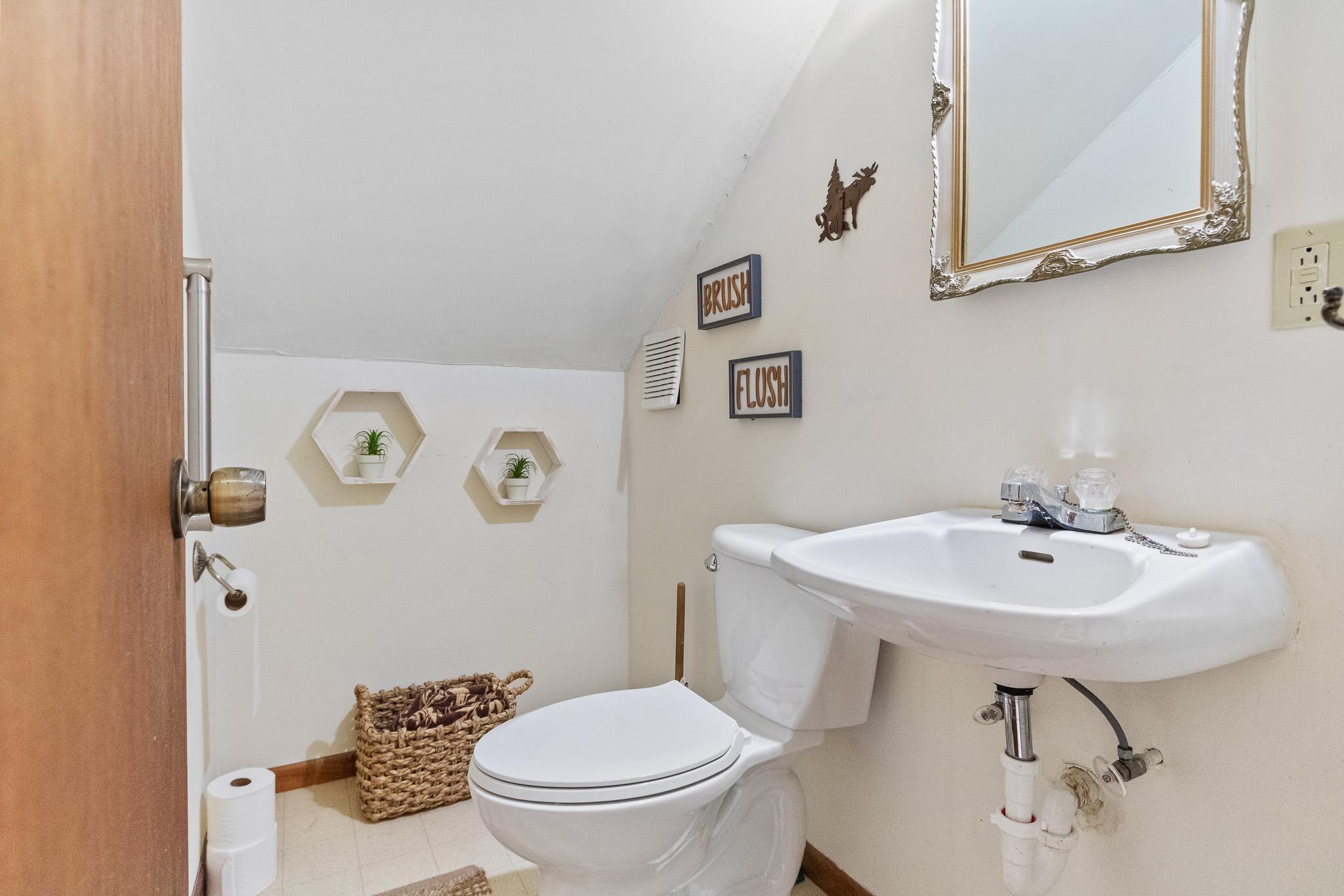 Upper level half bath.