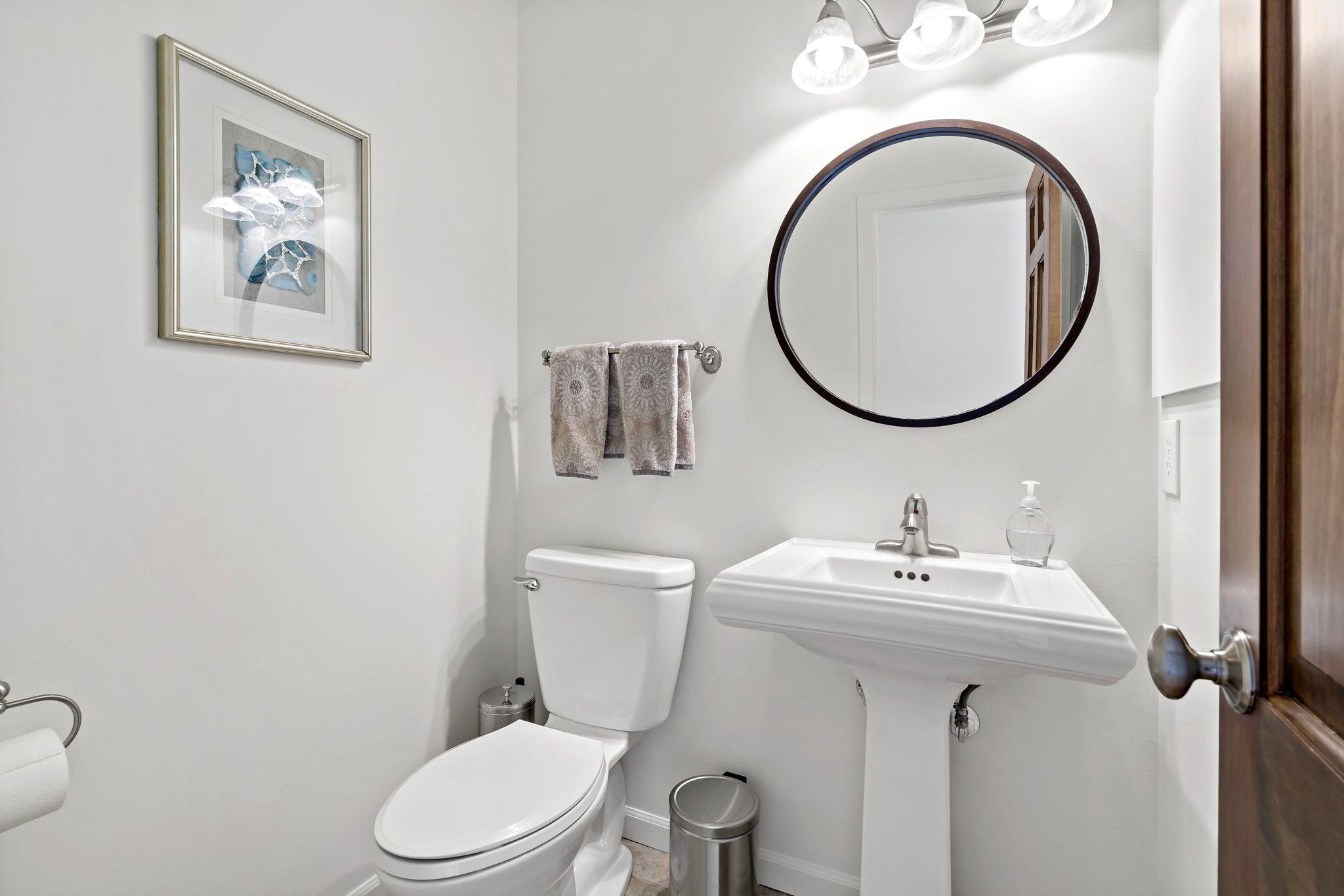 Main level powder room.