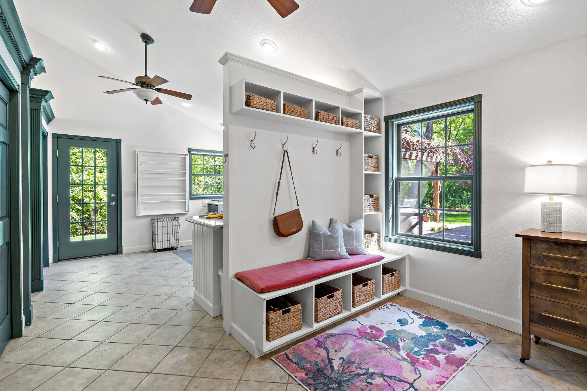 Dream main level mudroom & laundry room.