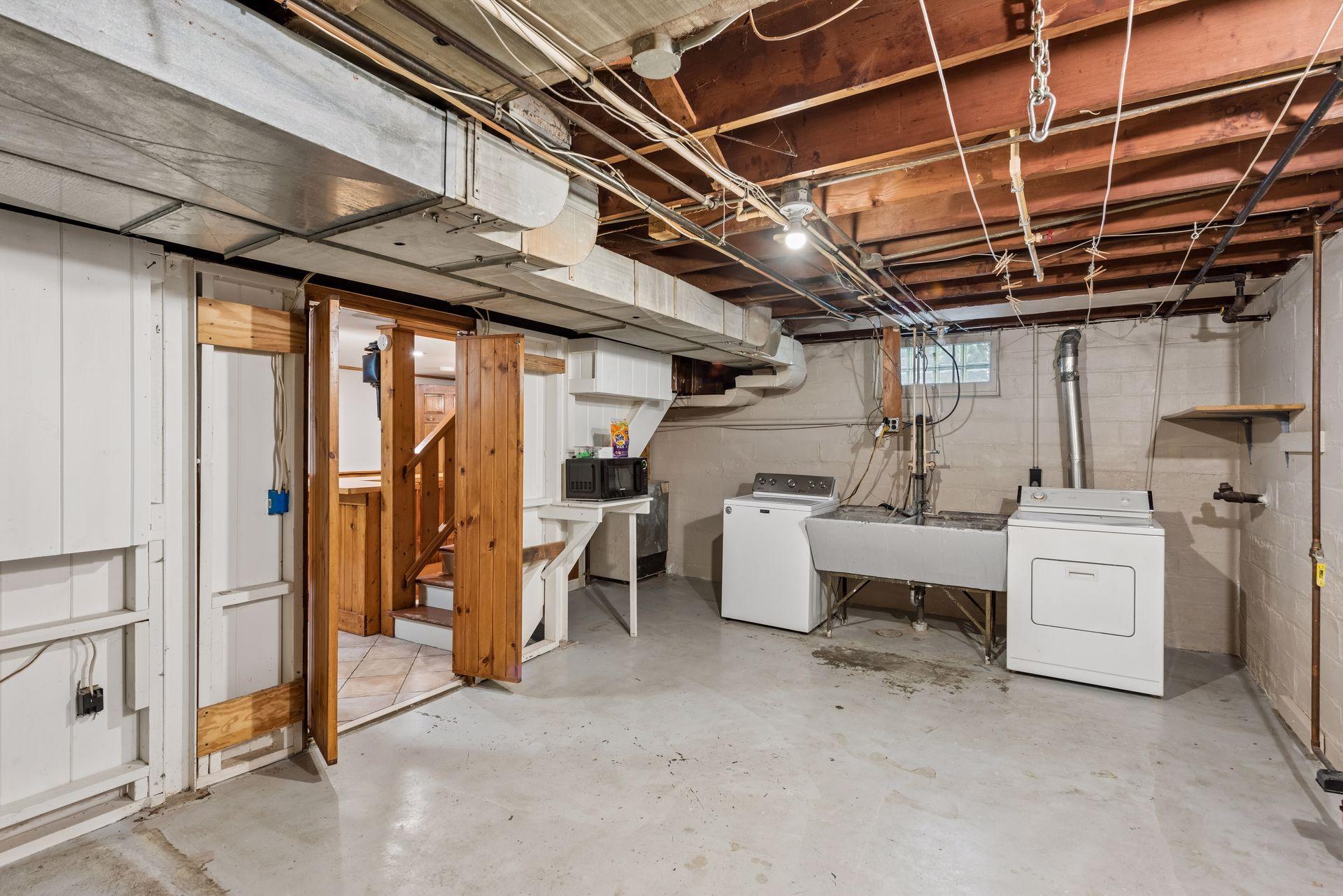 Huge laundry and storage area
