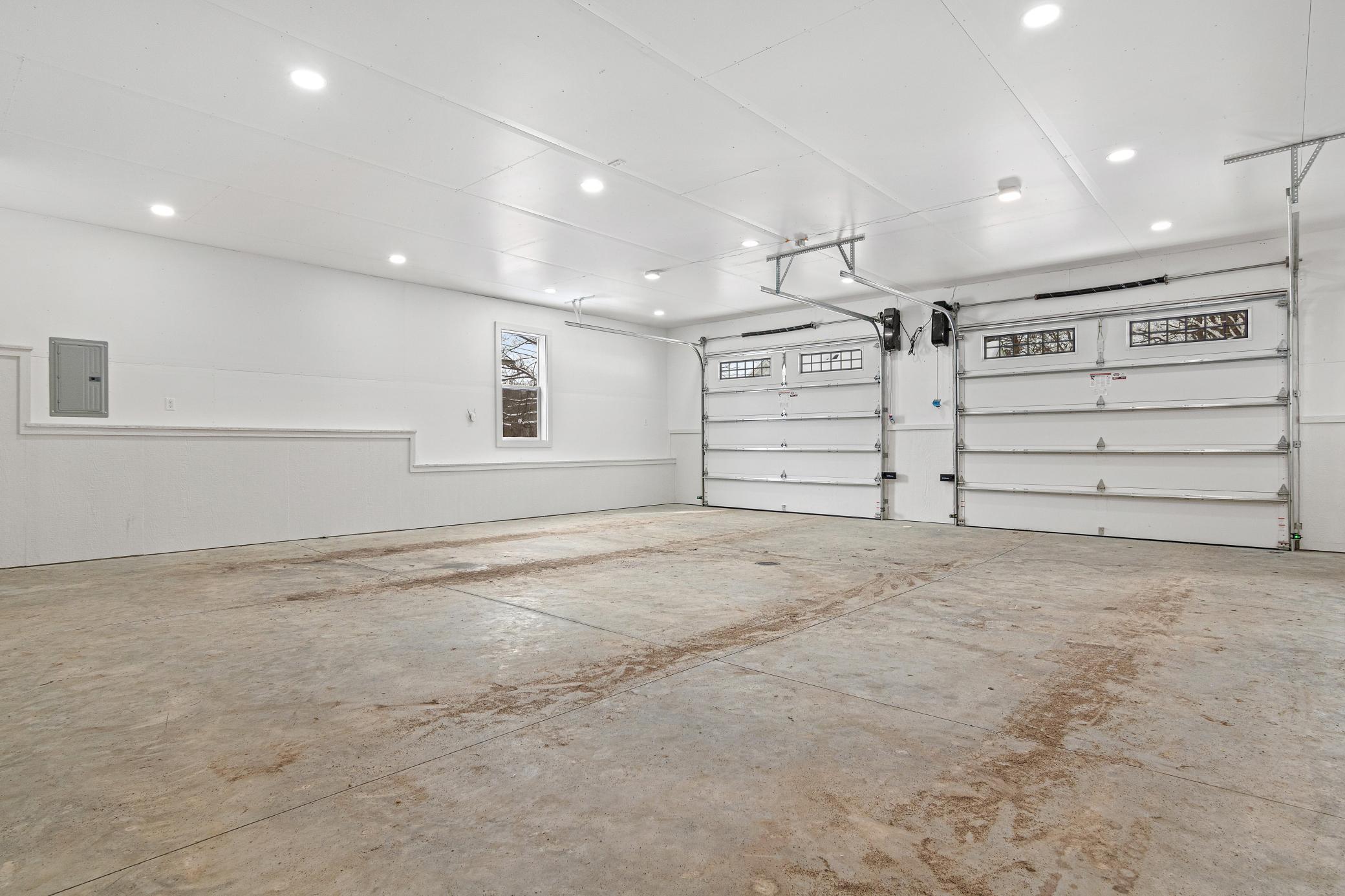 The heated garage was built to handle big projects and bigger ideas