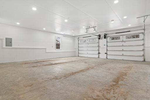 The heated garage was built to handle big projects and bigger ideas
