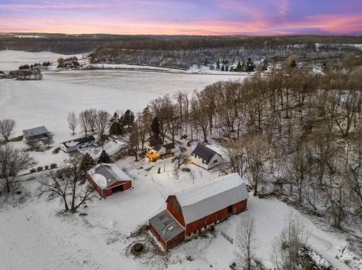 A breathtaking aerial view of the homestead and surrounding acreage